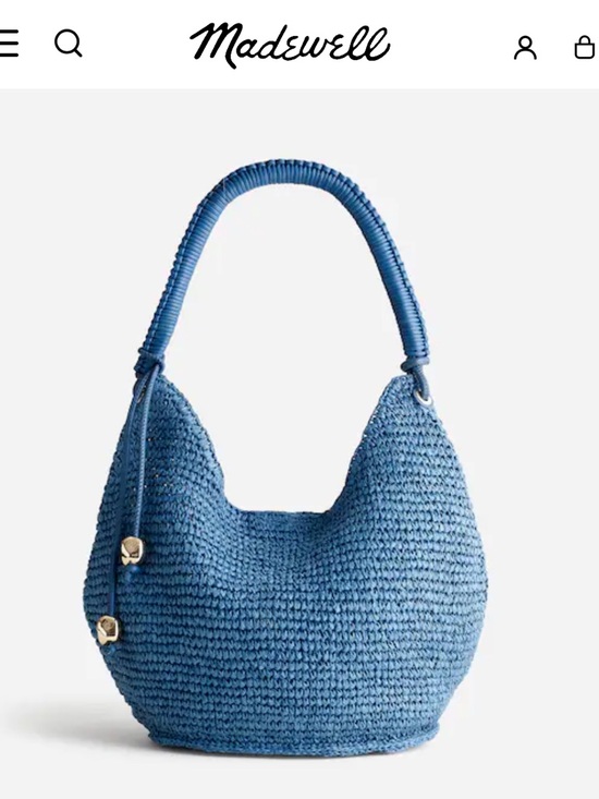 Madewell Handbags - Madewell Blue Woven Shoulder Bag